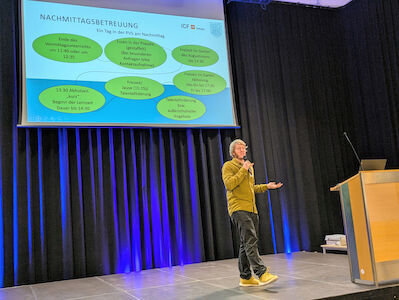 Die Organisation der Nachmittagsbetreuung wird von Herrn Oberlerchner vorgestellt.