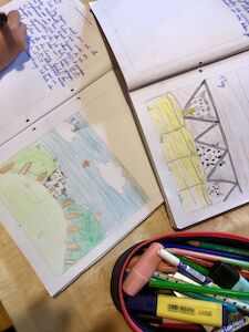 Auch im Lerntagebuch werden die Erlebnisse täglich notiert.