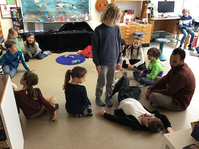 Im Workshop 4 (Meeresbewohner) wird fleißig Theater gespielt!
